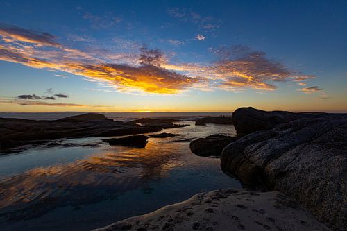 Zonsondergang, Bloubergstrand Beach, Zuid-Afrika