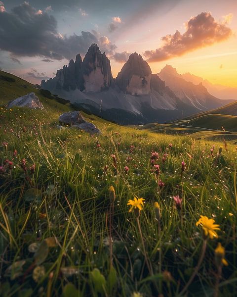 Zauberhafte Dolomiten bei Tagesanbruch von fernlichtsicht