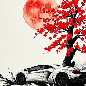 The Lamborghini Aventador Sumi-e by MIROKKU