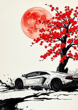 De Lamborghini Aventador Sumi-e van MIROKKU