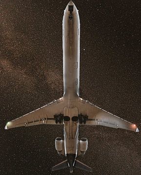 Vliegtuigen voor een sterrenhemel van Thomas Heitz