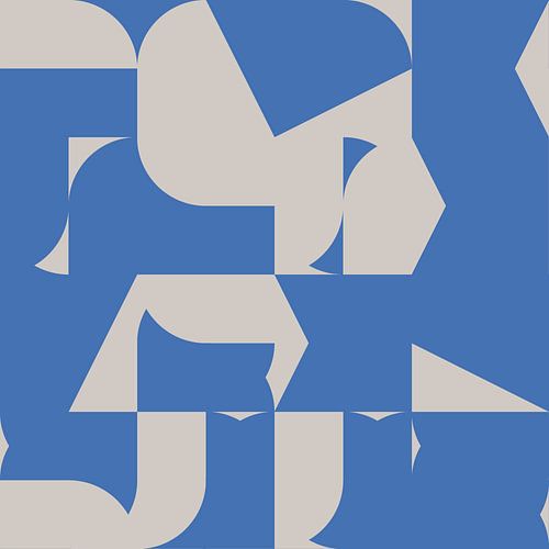 Abstracte kunst in blauw en wit nr. 7