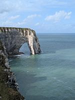 Chalk cliffs near Etretat, France