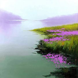 Flower Meadow | Pink Streaks on Still Water