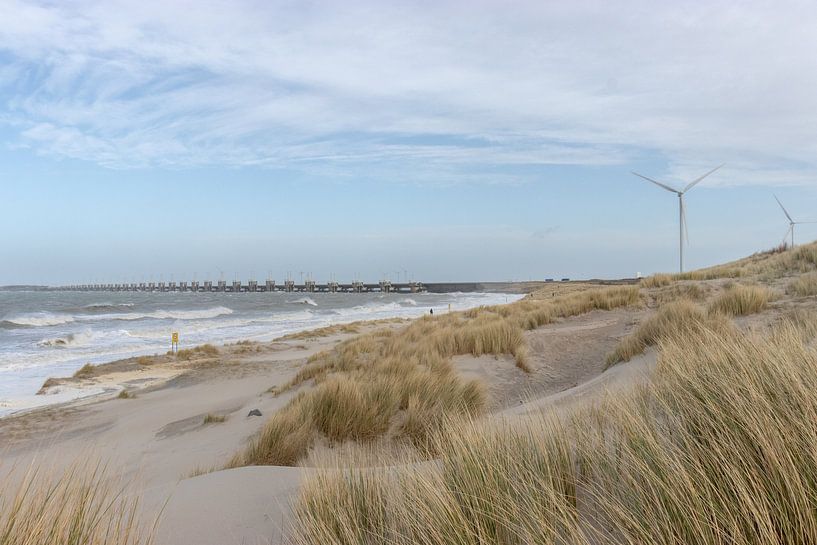 Storm at the Eastern Scheldt barrier by Marjolein Albregtse