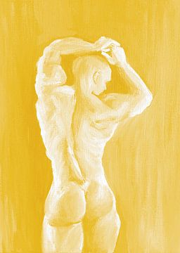 Fitness Flex Man Geel van Krista Kitsz Art