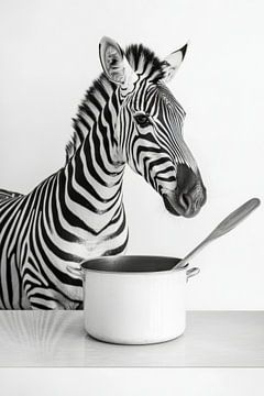 Zebra keuken van Poster Art Shop