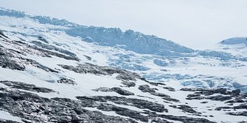 Panorama van de gletsjer Bødalsbreen, Noorwegen van Arja Schrijver Fotografie