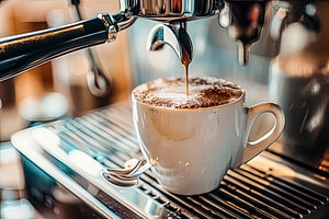 eine Tasse Kaffee oder Cappuccino