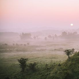 bei Sonnenaufgang mit Blick auf eine schöne Landschaft von Angelique Rademakers