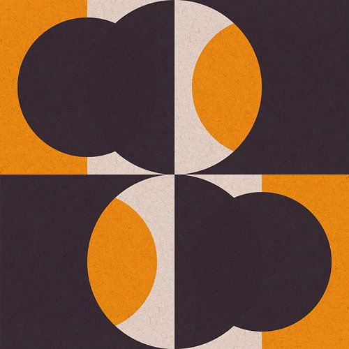 Retro vormen V in geel, zwart en gebroken wit. Moderne abstracte geometrische kunst