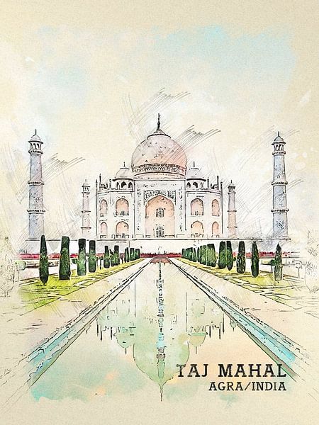 Taj Mahal par Printed Artings