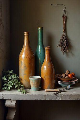 Stilleven met Flessen