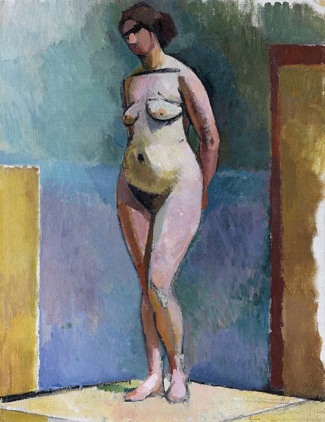Staand vrouwelijk naakt in de studio, Rudolf Levy – 1910 van Atelier Liesjes