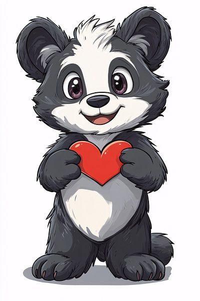 Panda with cute heart by Imperial Art House