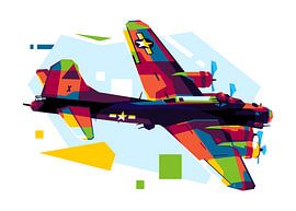 B-17 Flying Fortress dans l'illustration WPAP sur Lintang Wicaksono