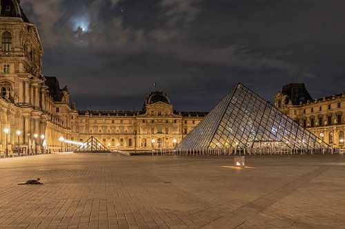 Louvre at night.