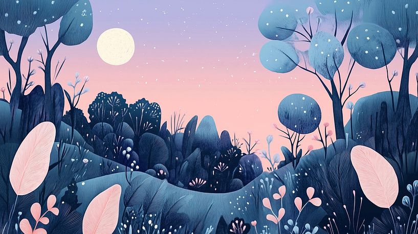 Blaue Bäume von Moderne Kollektion