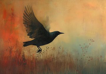 Raaf Zonsondergang | Twilight Raven van Kunst Kriebels