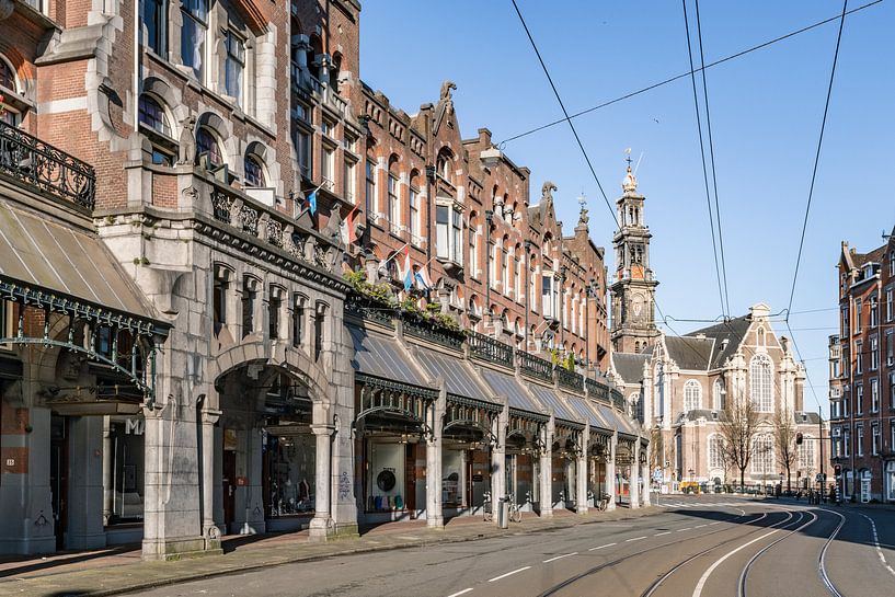Verlassene Straße Raadhuisstraat in Amsterdam von Sjoerd van der Wal Fotografie