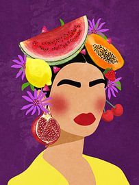 Frida with Fruits von Raissa Oltmanns