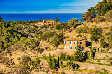 Mediterrane Landschaft und Häuser in Deia, Mallorca Spanien von Alex Winter