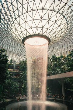 Hoogtepunt van Singapore: Tropische overdekte waterval op Changi Airport van NZME Photography