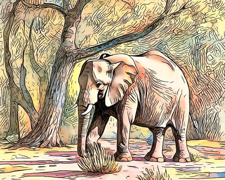 Op safari in Afrika, motief 6 van zam art