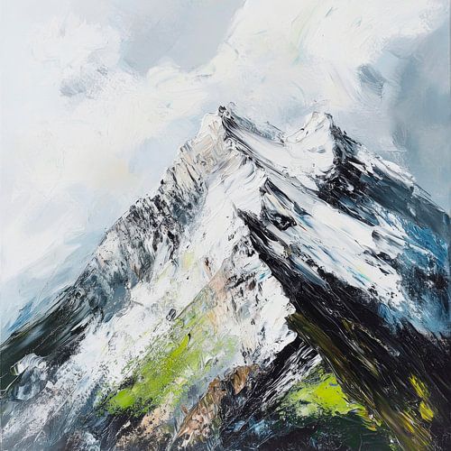 Mountain peaks in the fog