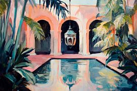 Tropischer Innenhof von Poster Art Shop