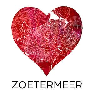 Liefde voor Zoetermeer  |  Stadskaart in een hart van WereldkaartenShop