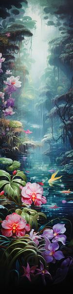Tropical flowers in fantasy style by Art Bizarre