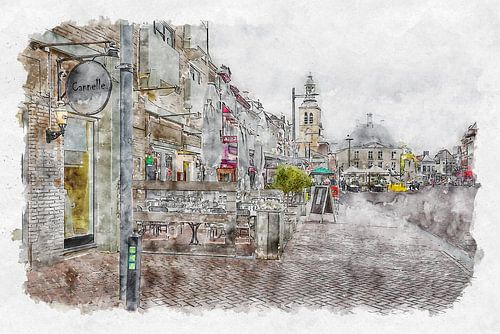 Bistro "Cannelle" in Roosendaal (watercolor)