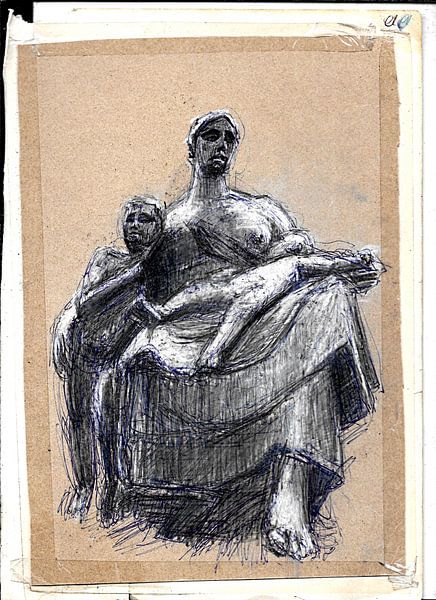 STATUE FEMME + ENFANTS par Vincent Jacobs