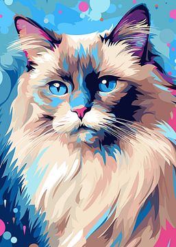 Chat Animal WPAP Pop Art sur Qreative