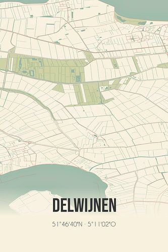 Alte Landkarte von Delwijnen (Gelderland)