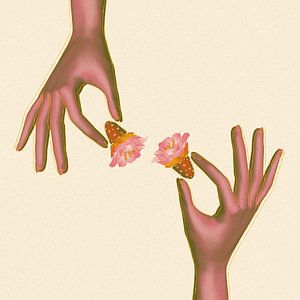 hand vijgcactus bloem (gezien bij vtwonen) van Klaudia Kogut