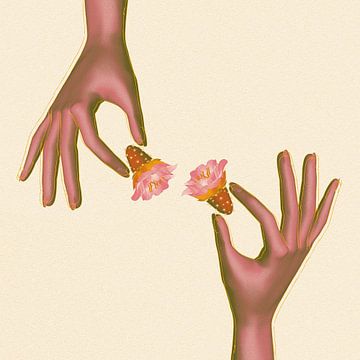 hand vijgcactus bloem (gezien bij vtwonen) van Klaudia Kogut