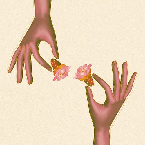 main figue fleur de cactus