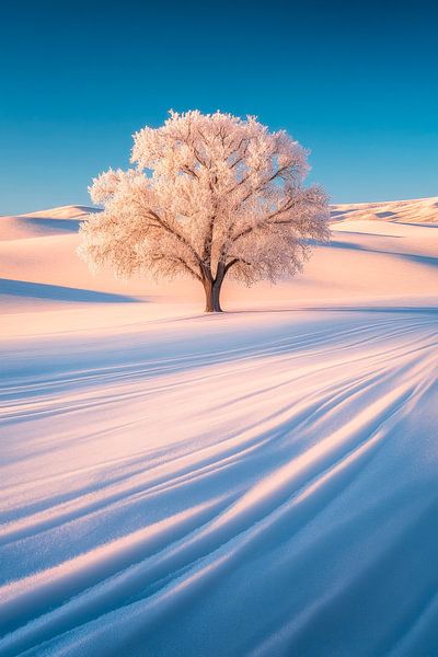 Winter landscape with frosty tree by Poster Art Shop