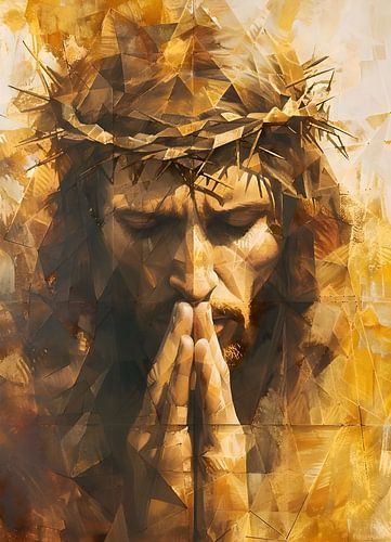 Abstracte Jezus met doornenkroon