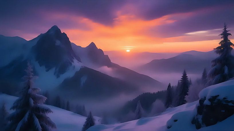 Élégance glaciale au coucher du soleil par Jean Pierre