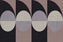 Motif géométrique rétro. Style Bauhaus. Rose, noir, lilas. sur Dina Dankers
