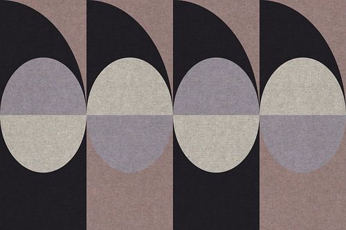 Retro geometrisch patroon. Bauhaus stijl. Roze, zwart, lila.