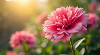Romantic Blooming Peony Closeup