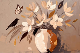 Flower vase | Butterfly | Earth tones | Dreamy by Imperial Art House