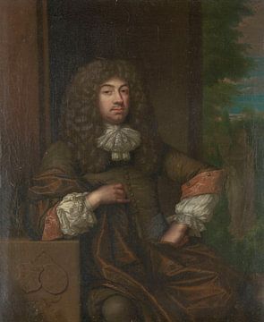 Portret van Jan Boudaen Courten, Caspar Netscher, Caspar Netscher.