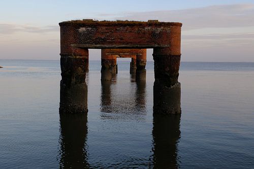 Zonsondergang oude haven Butjadingen