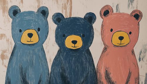 3 beren tekening panorama