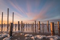 Poles village, Petten, the Netherlands, in eveninglight